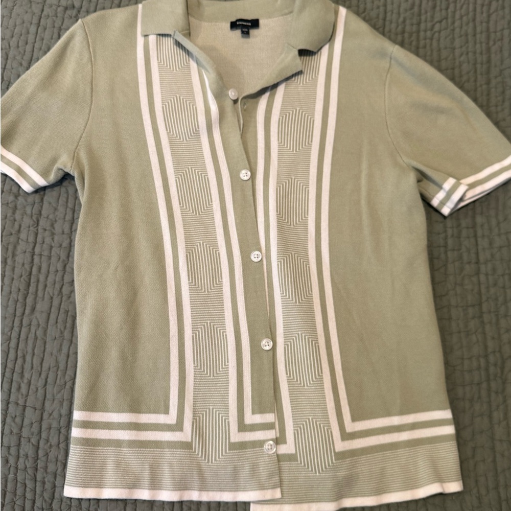 Express Men's Sweater Button Up Polo